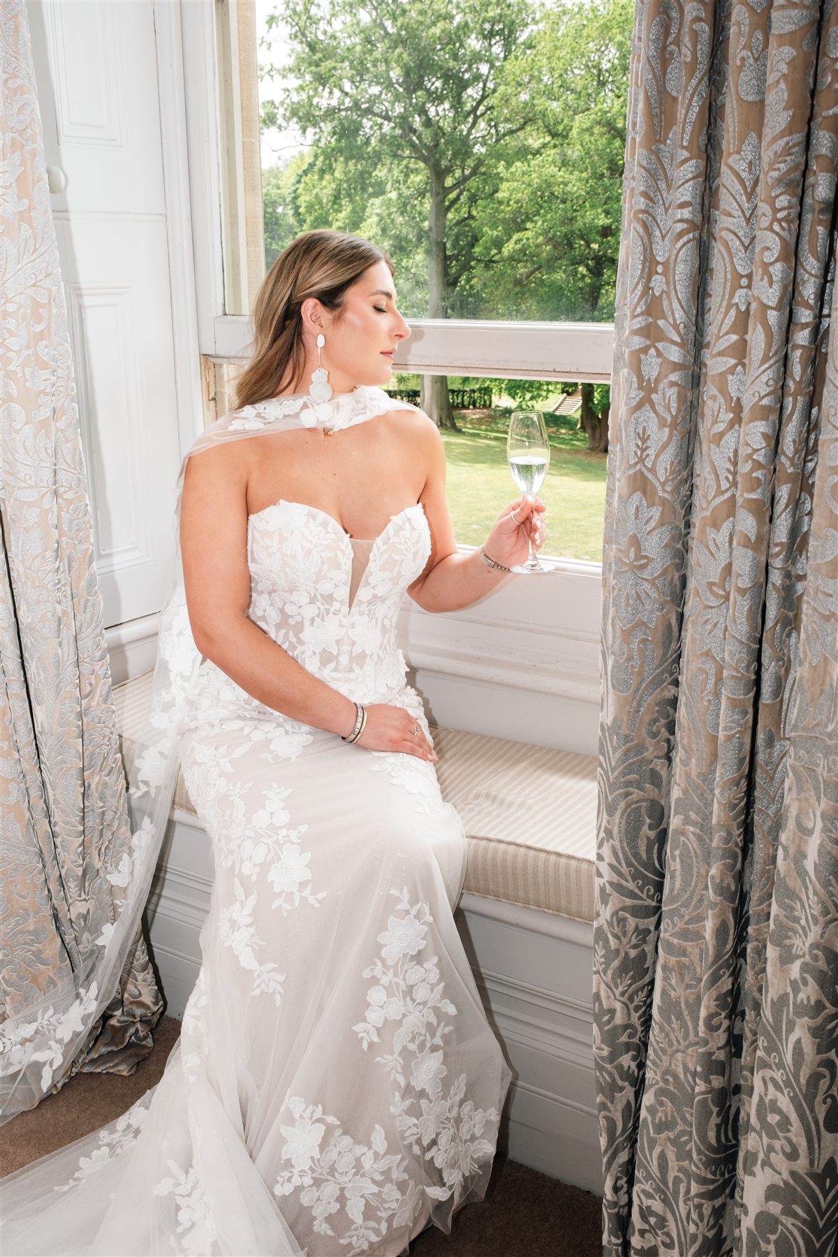 Bridal portrait at Rossington Hall by Fanciful Visuals